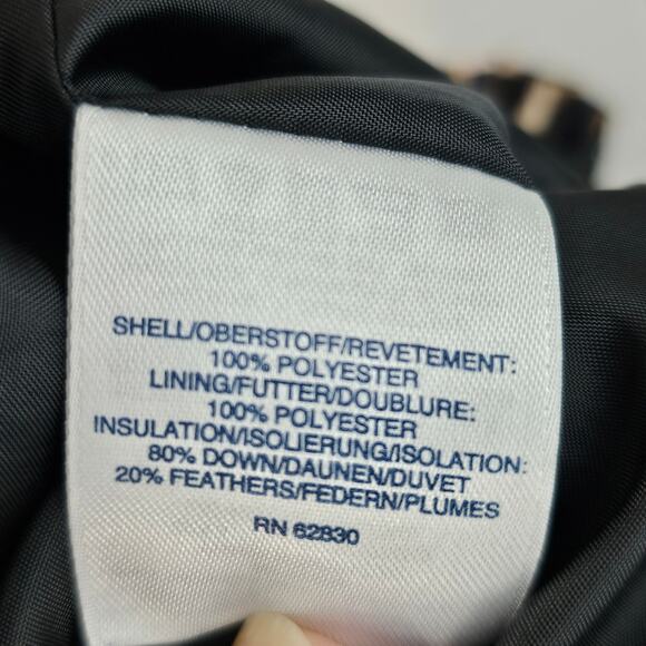 Lands End brown black cream leopard print zip front down puffer vest Small - Picture 4 of 6